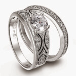 Matching Hand Engraved Wedding Ring Sets Model