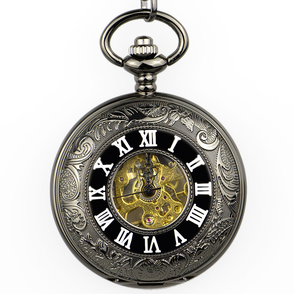 New Fashion Mechanical Pocket Watch Hand Winding Automatic Exquisite 