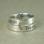 Personalized Roman Numbers Ring Date Engraving Ring