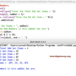 Python Program To Print Odd Numbers In Set