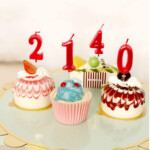 Red Birthday Candles 5 Candle 5th Five Years Cake Bady Roman Numberal