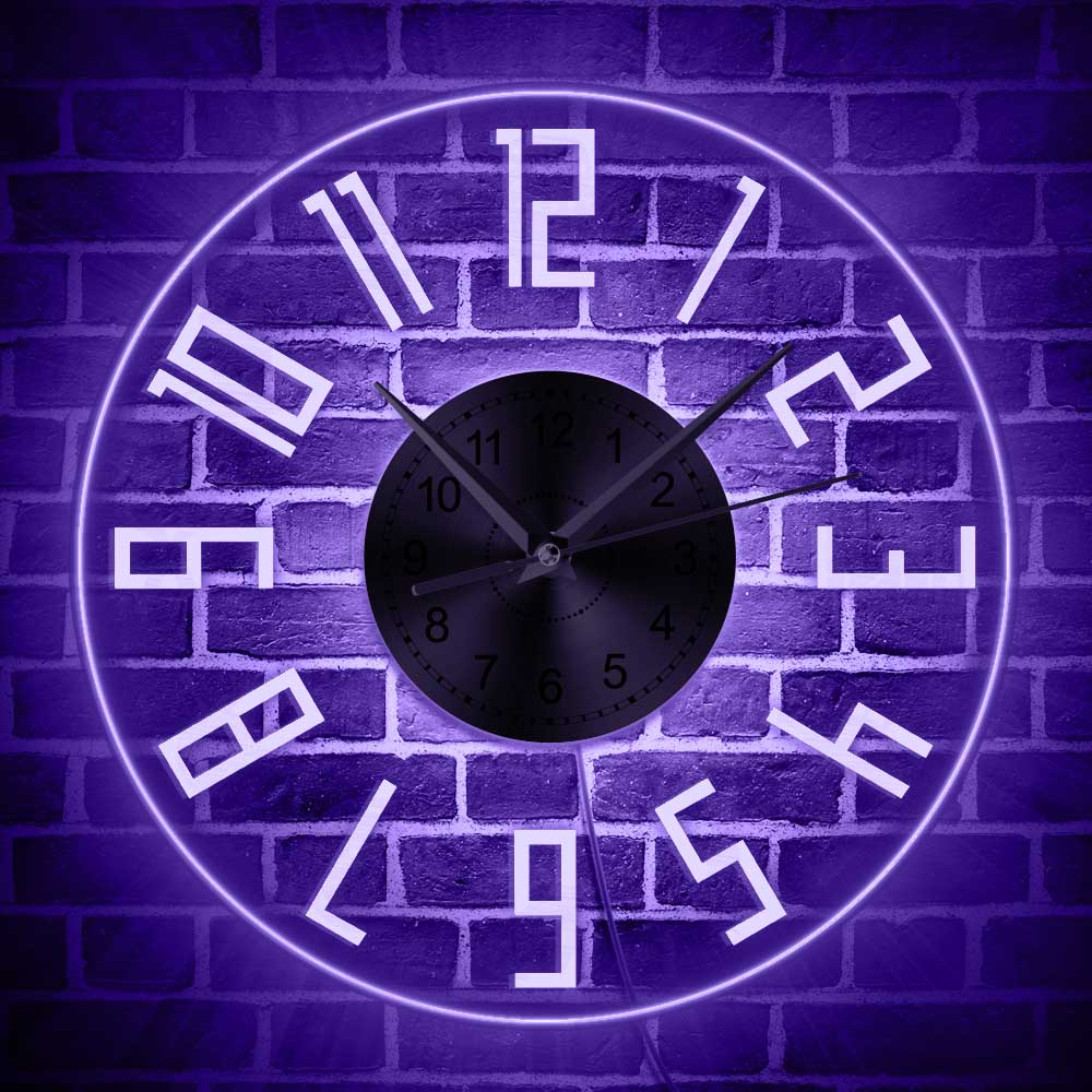 Roman Numeral Color Changing Modern Wall Light Led Neon Clock With Led