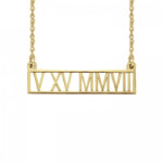 Roman Numeral Date Necklace 5x30mm