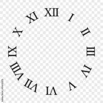 Set Of Roman Numerals Numbers In A Circle From One To Twelve Clock With