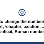 Solved How To Change The Numbering Of part chapter 9to5Science