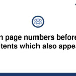 Solved Roman Page Numbers Before Table Of Contents 9to5Science