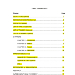 Table Of Contents Template In Word And Pdf Formats
