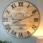 This Is A Rustic Style 30 Wall Clock This Clock Is Made With Pine Wood