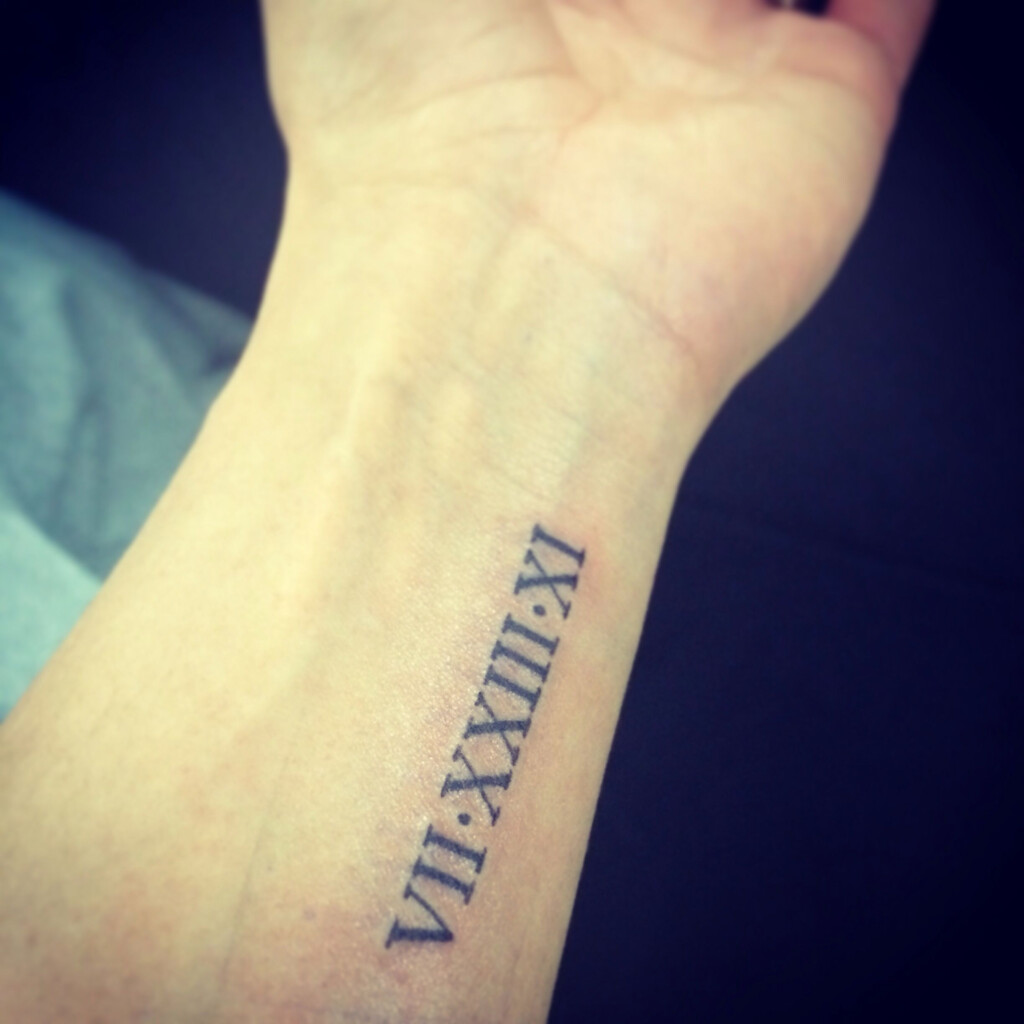 Wedding Date Roman Numeral Arm Tattoo VII XXIII XI Random Roman 