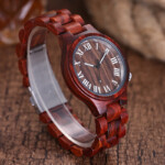 Women Wood Watch Roman Numbers Dial Wrist Watches Rose Wood Customized